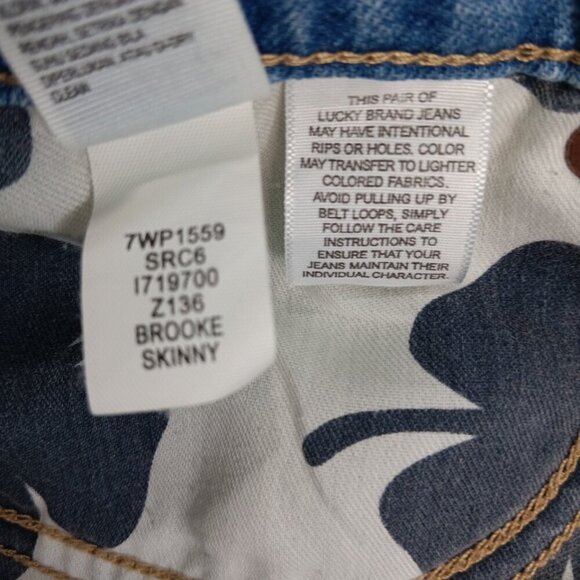 Lucky Brand Brooke Skinny Jeans Women's Size 10/30 Light Wash Waist 30-32​​ - Picture 12 of 13